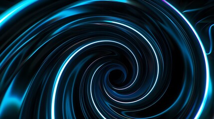 Digital technology blue spiral flowing lines poster background