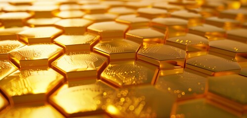 Fototapeta premium Abstract background, Honeycombs. Background abstract minimalistic texture with volumetric figures of hexagons lying in the light. 