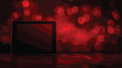 Tablet device icon in dark red blurred silhouette vector