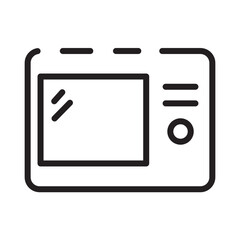Microwave Oven Cooking Line Icon