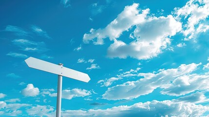 Panoramic view of directional sign and clouds