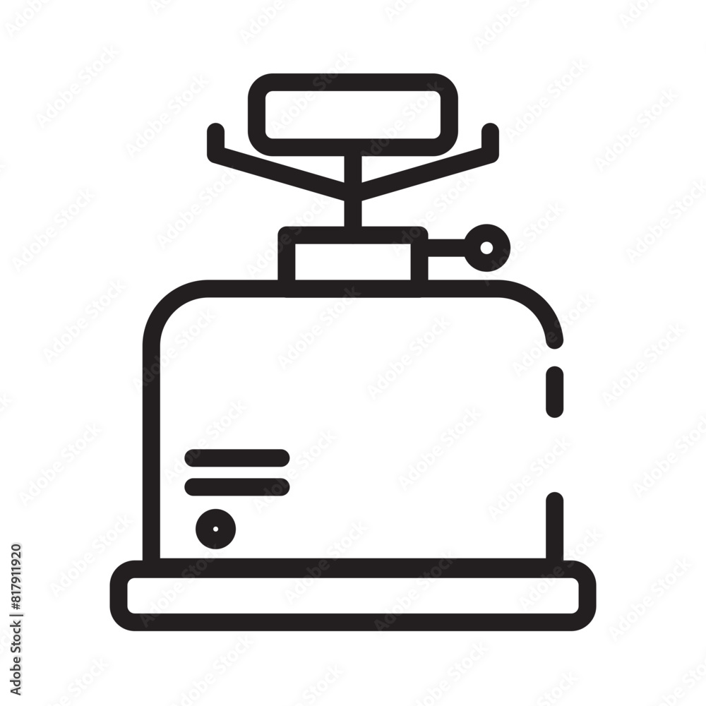 Sticker gas stove cooking line icon