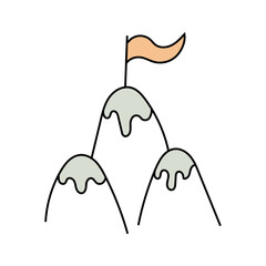 Mountain, peak doodle. Vector isolated on white background