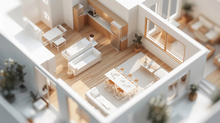 3D Rendered Floorplan Of A Modern Home Interior