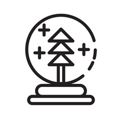Ball Christmas Snow Line Icon