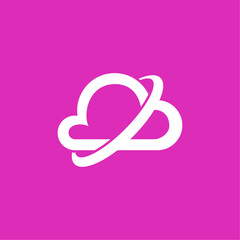 Obraz premium Vector diseño sencillo de logotipo con icono de nube