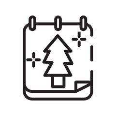 Calendar Time Christmas Line Icon