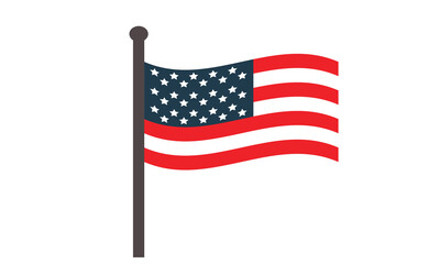 USA flag vector illustration, United States of America flag.