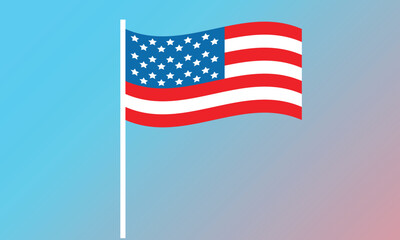 USA flag vector illustration, United States of America flag.