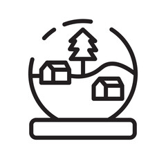 Ball Christmas Crystal Line Icon