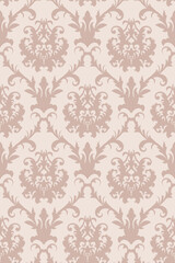 Damask seamless pattern, elegant floral ornament for print, vector