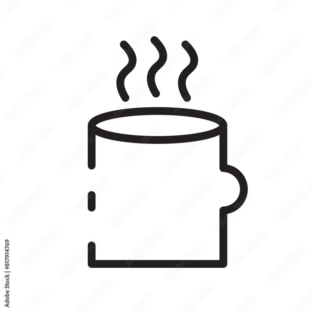 Poster christmas hot mug line icon