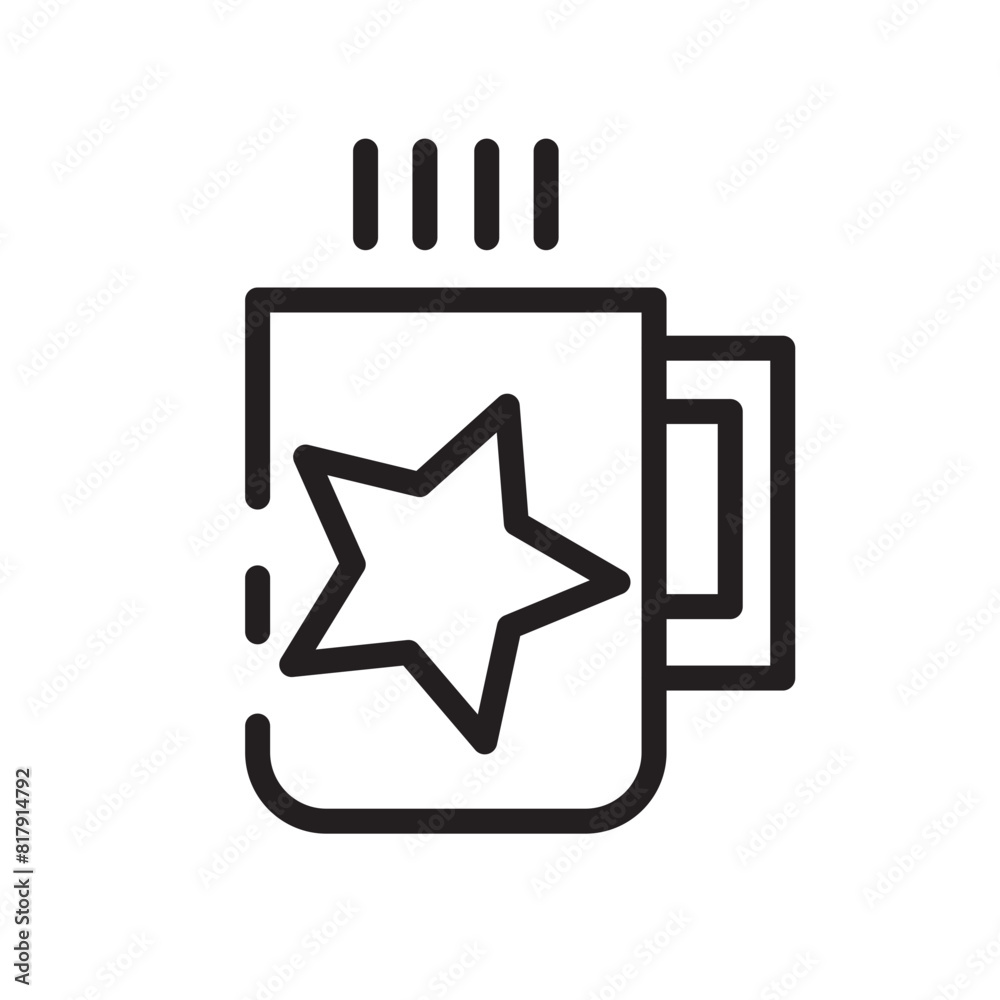 Wall mural coffee cup winter line icon