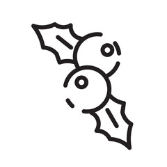 Christmas Mistletoe Ornament Line Icon