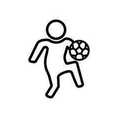 Soccer dribbling line icon. Soccer icon. Football icon isolated on white background. Transparent background, minimalist symbol. Vector images