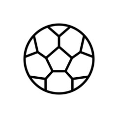 Naklejka premium Ball line icon. Soccer icon. Football icon isolated on white background. Transparent background, minimalist symbol. Vector images