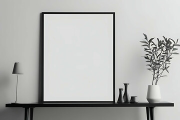 Frame Blank Mock-up minimalist. Frame Mock-up with Magazine