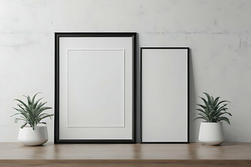 Frame Blank Mock-up minimalist. Minimalist Frame with Plant