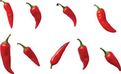 red chili white background