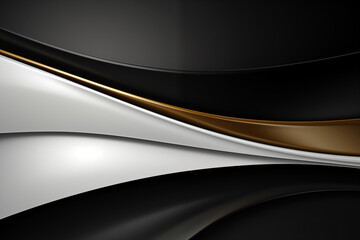 Abstract black and gold wavy background.