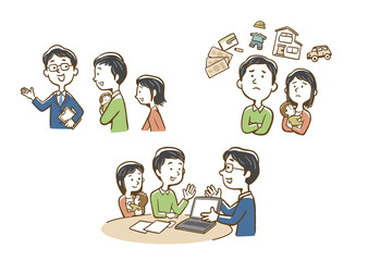 ビジネスシーン（線画）