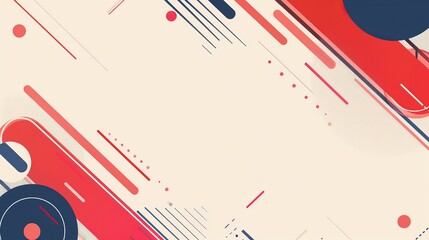 Obraz premium retro vintage abstract background geometric shape spot line, Generative Ai