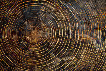 Fototapeta premium Detailed Close-Up of Tree Growth Rings Highlighting Natural Patterns 