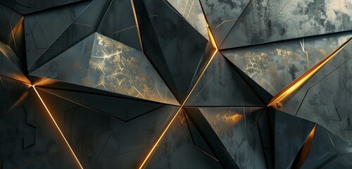 Abstract background, Modern and stylish abstract design poster with golden lines and zinc...