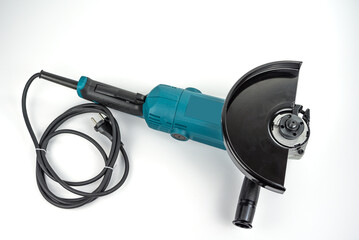 New angle grinder on a white background