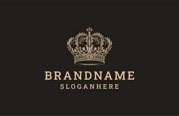 Crown logo style icon design template flat vector