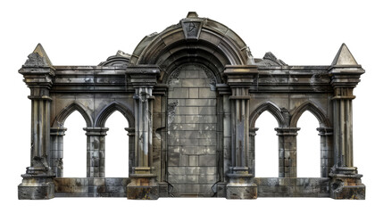 Obraz premium medieval gate, isolate on white background