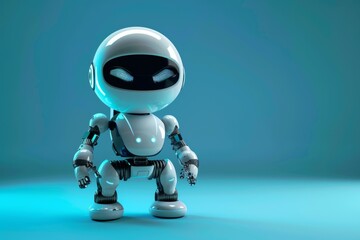 Fototapeta premium robot on blue background 