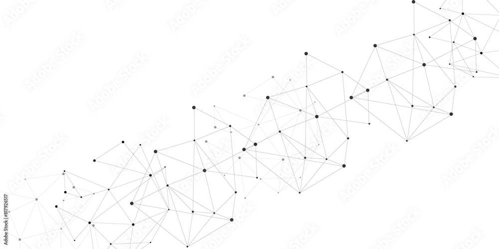 Aufkleber Abstract digital background of points and lines. Illustration Vector design digital technology concept. Global network connection.
