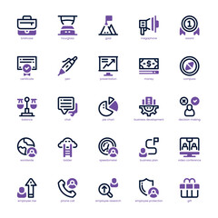 Business Development icon pack for your website, mobile, presentation, and logo design. Business Development icon mixed design. Vector graphics illustration and editable stroke.
