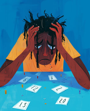 a student failing their maths course, school anxiety and study struggles. revising for exams.