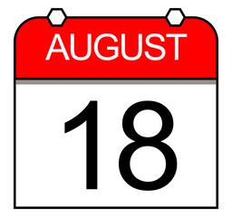 August: Day 18. A daily calendar.