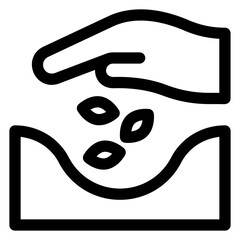 seeding line icon isolated on white background