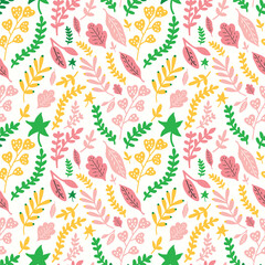 Naklejka premium Floral Seamless Pattern Leaves for Textile