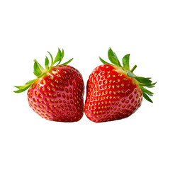 Fresh ripe strawberry fruit isolated on a transparent background by AI generative
