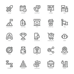 Business Strategy icon pack for your website, mobile, presentation, and logo design. Business Strategy icon outline design. Vector graphics illustration and editable stroke.