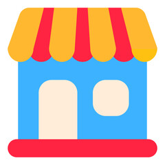 Online Store Icon in Flat Style