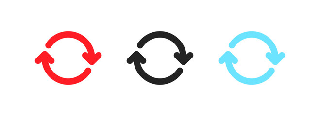 Refresh arrow icons. Flat style. Vector icons