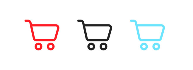 Shopping cart icons set. Flat style. Vector icons © Sasha