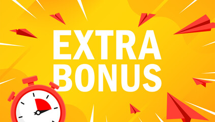 Extra bonus sign icon. Flat pop art modern style. Vector illustration