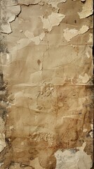 Piece of paper with brown color and written content. Antique script concept