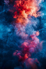 Abstract Colorful Smoke Background Vivid Blue and Red Hues in Motion