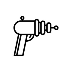 Alien gun line icon. Alien icon. Alien icon isolated on white background. Transparent background, minimalist symbol. Vector images