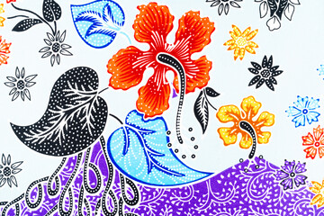 Fototapeta premium The beautiful of art Malaysian and Indonesian Batik Pattern. Batik industry is a mass production.