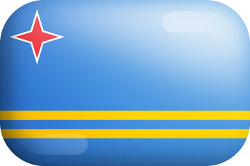 Obraz premium Aruba Official National Flag Isolated 3D Glossy Icon