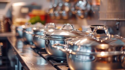 The symphony of clinking pots and pans creates a rhythmic soundtrack in a bustling commercial kitchen